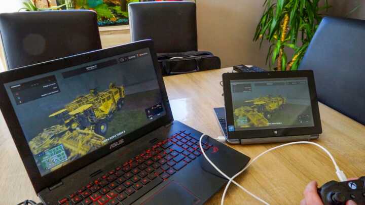 The tablet receives the image from the gaming PC without any lag.