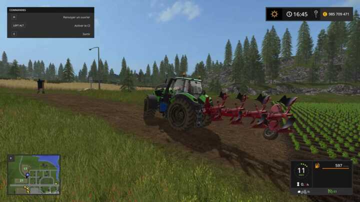 L'ouvrier de FS 17 sort largement du champ pour faire sa manœuvre... quand il ne croise pas un arbre...