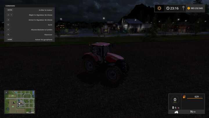 This permanent net of light in Farming Simulator 17 makes it almost possible to work in the dark.