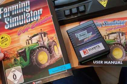 Collector ! Giants Software nous a livré une véritable cartouche C64/C128 de Farming Simulator !