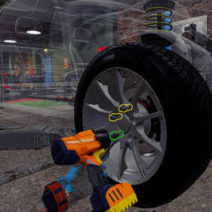 car mechanic vr garage demontage roue