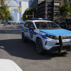 police sim patrol officers new car