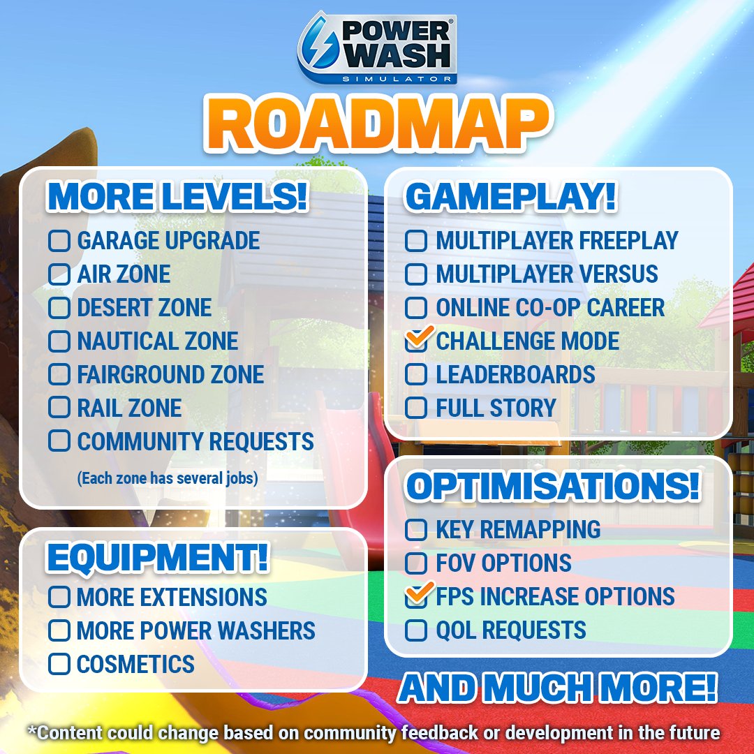 A crazy roadmap for the sequel to Powerwash simulator