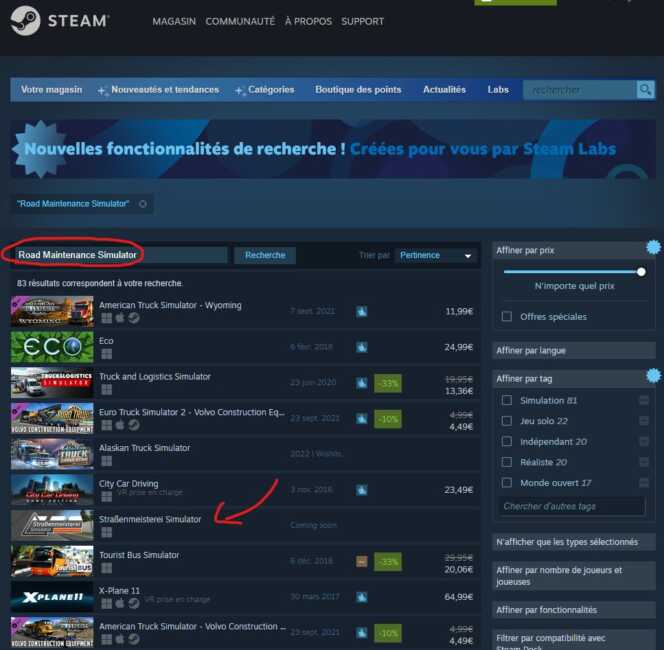 recherche steam