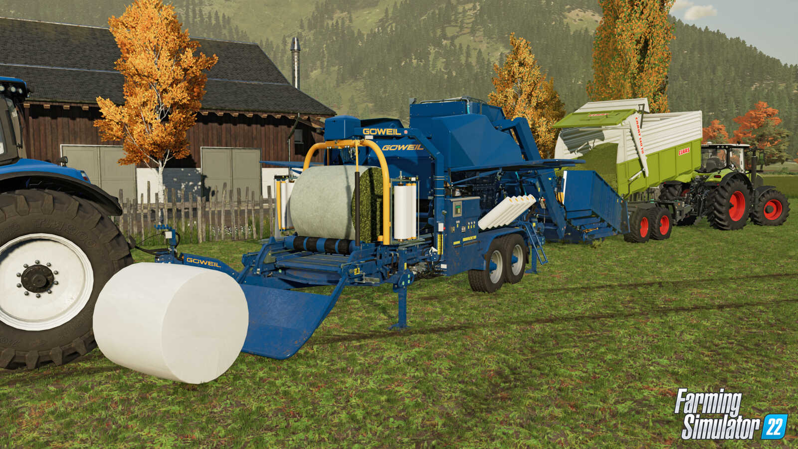 Göweil pack for Farming Simulator 22: an obvious way to press corn