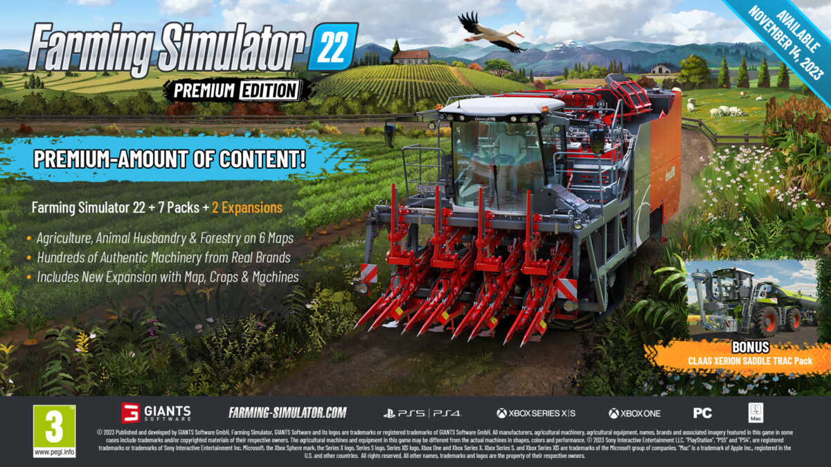 Farming Simulator 22 Edition et Extension Premium annoncées pour le 14