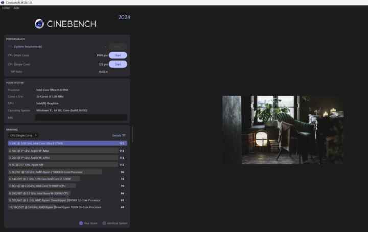 Erazer beast 16 X1 review cinebench2024